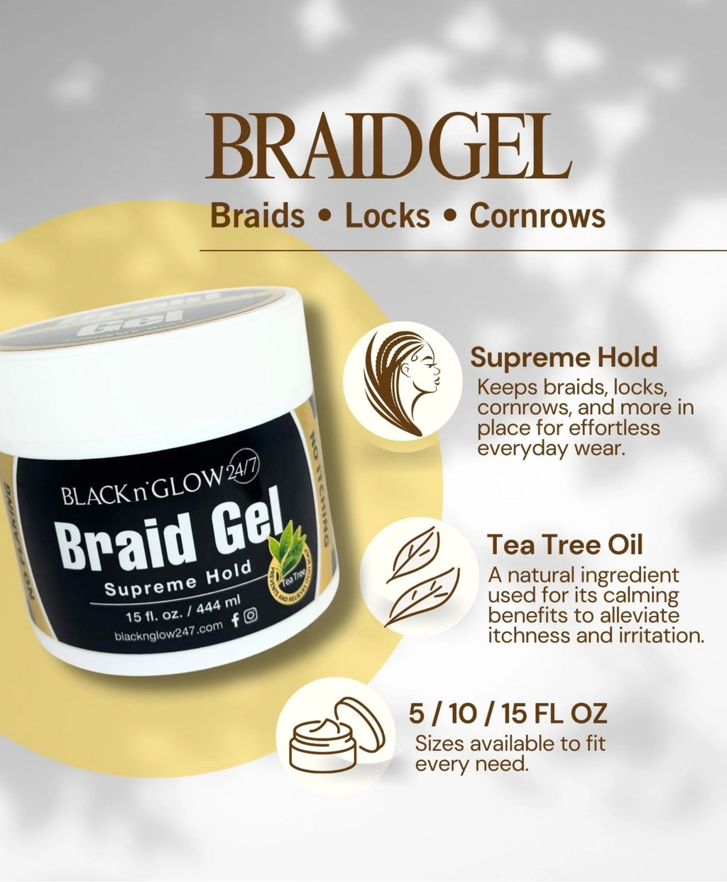 Black N Glow 24/7 Braid Gel