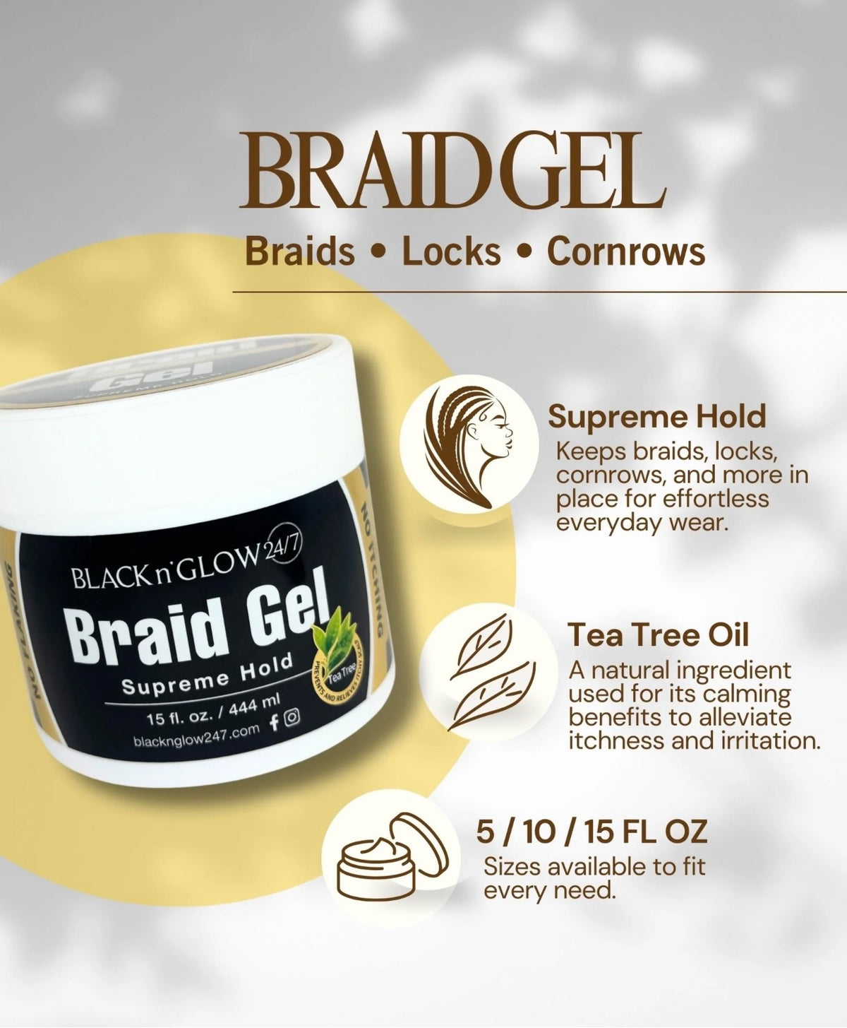 Black N Glow 24/7 Braid Gel