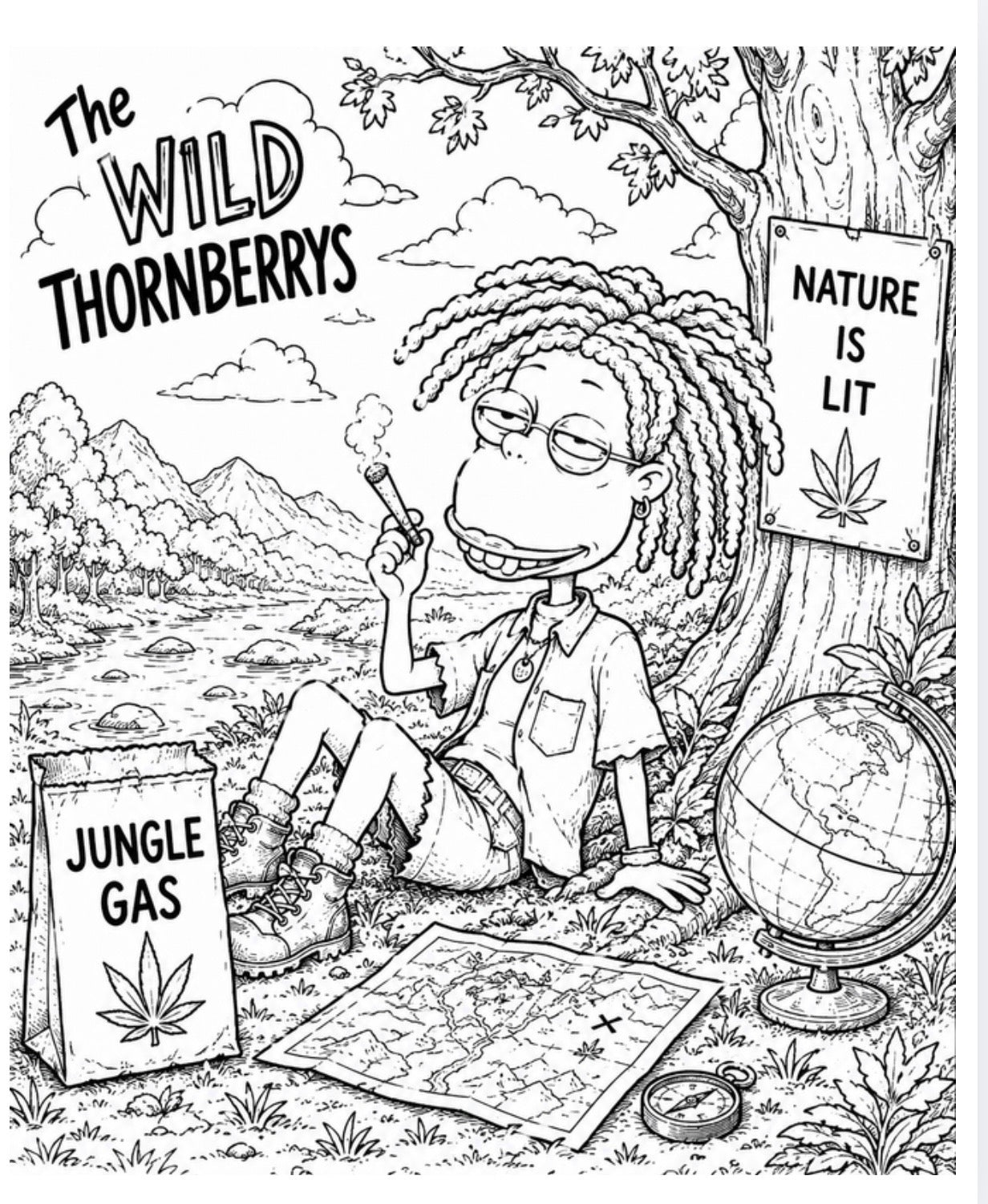 90s Cartoon Stoner Coloring Book