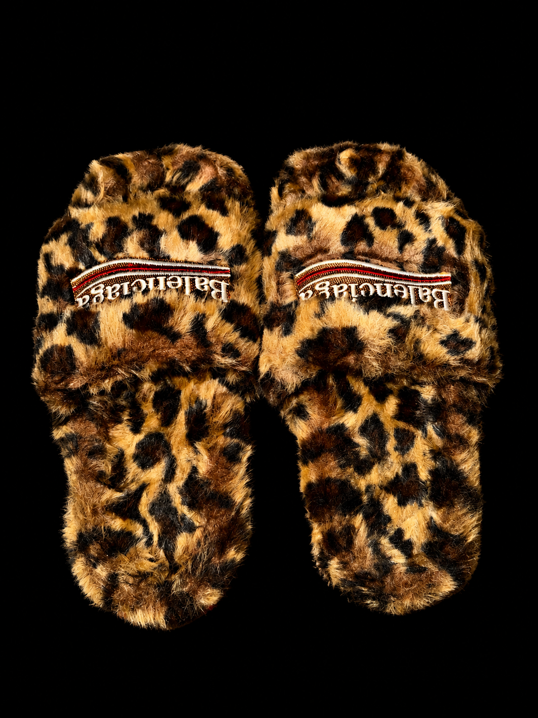 🐆 Balenciaga Leopard Faux-Fur Plush Slides