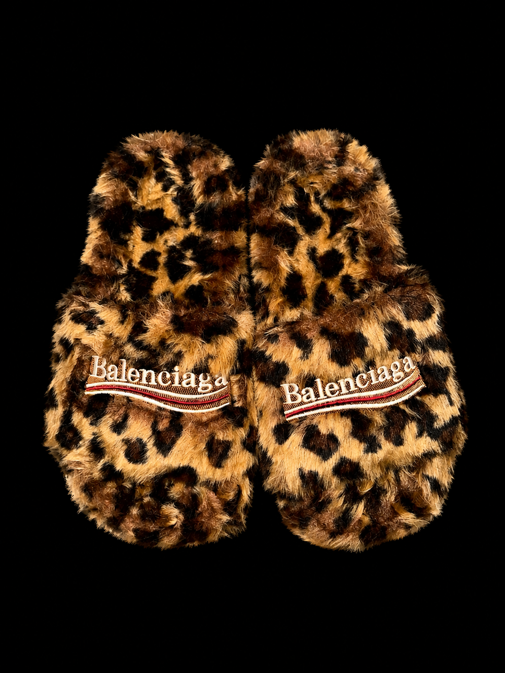 🐆 Balenciaga Leopard Faux-Fur Plush Slides