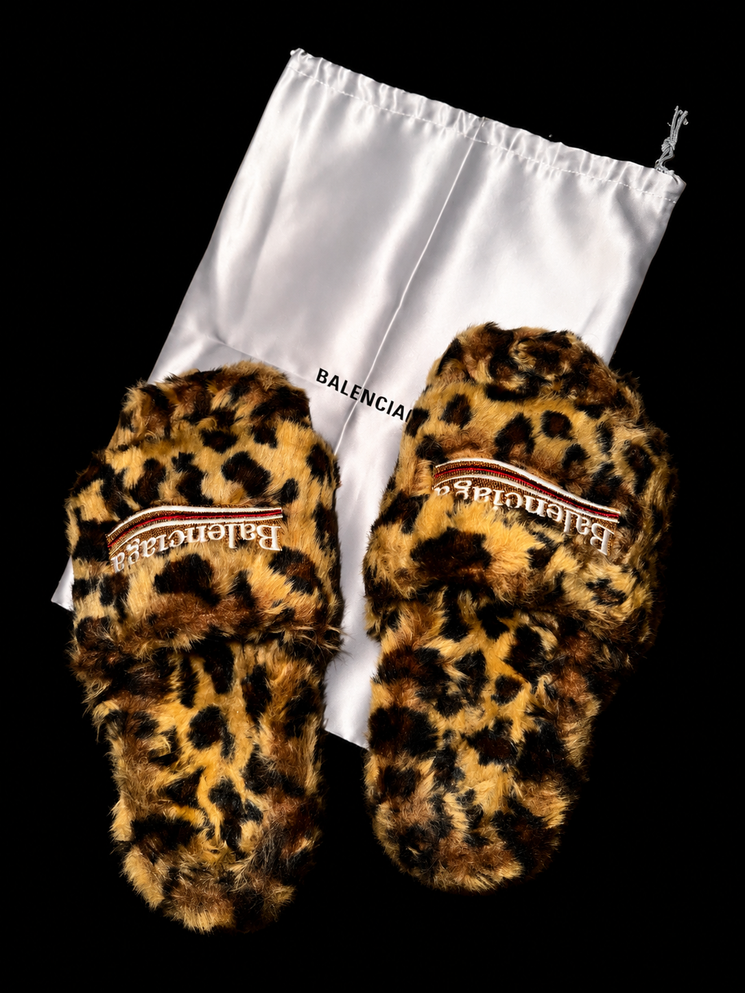 🐆 Balenciaga Leopard Faux-Fur Plush Slides