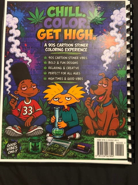 90s Cartoon Stoner Coloring Book