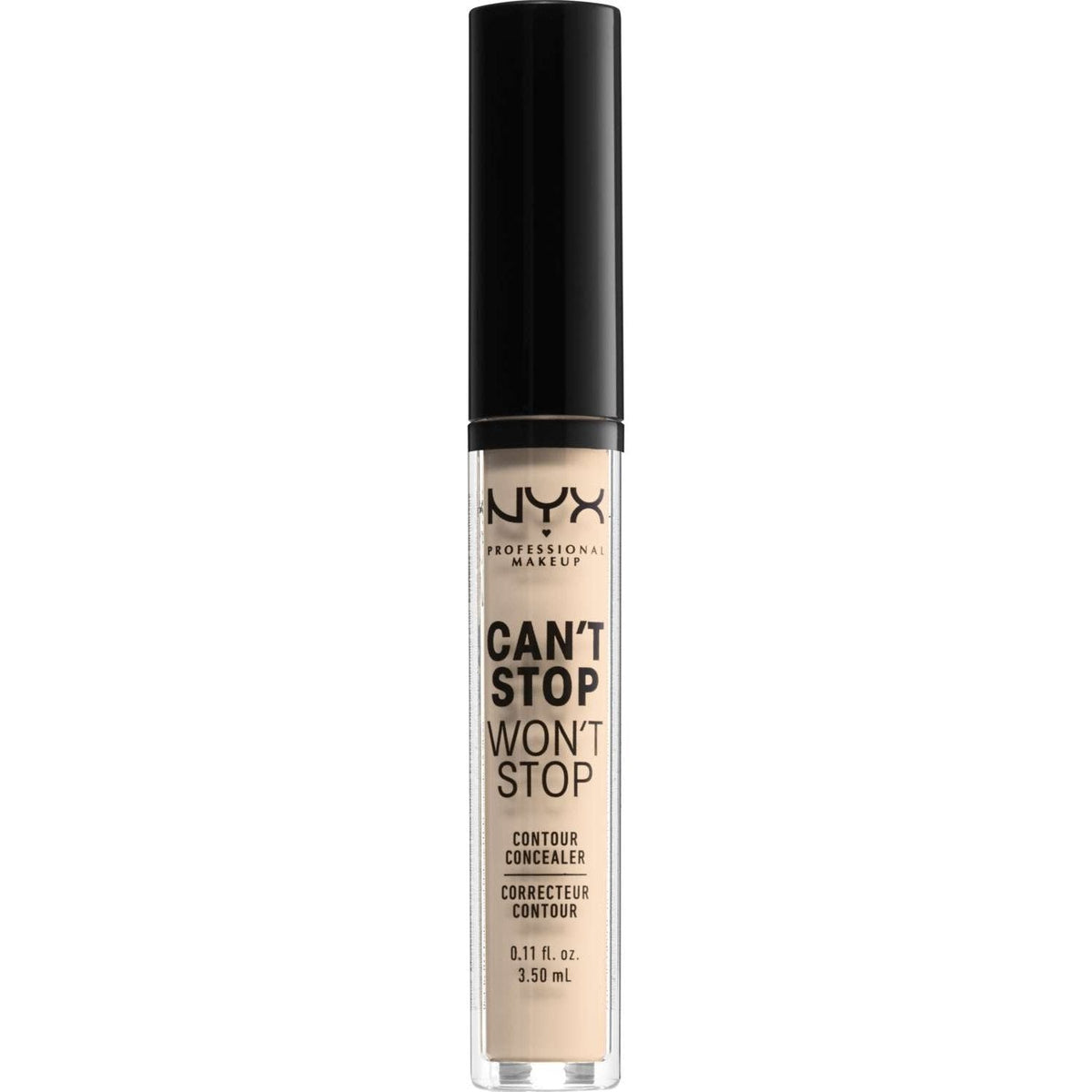 NYX  Cant Stop Wont Stop Contour Concealer 4 - Light Ivory 0.11 Fl Oz
