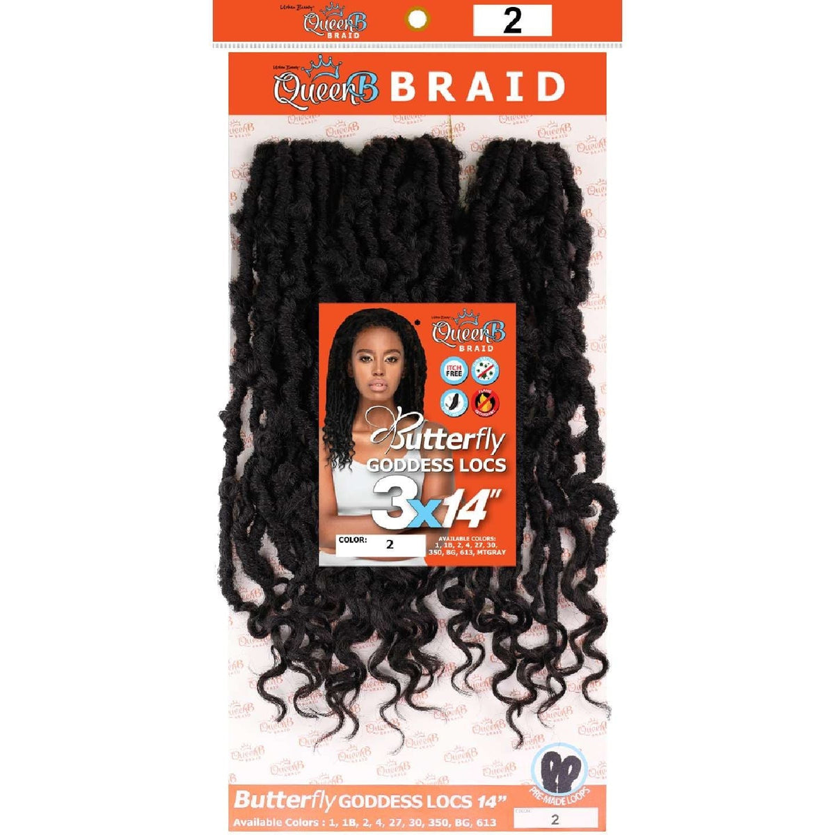 Urban Beauty Queen B Braid Synthetic Butterfly Goddess Locs 3X Value Pack 14 Inch Color 2