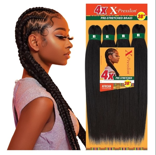 SENSATIONNEL 4X X-PRESSION PRE-STRETCHED BRAIDING HAIR 38" #1