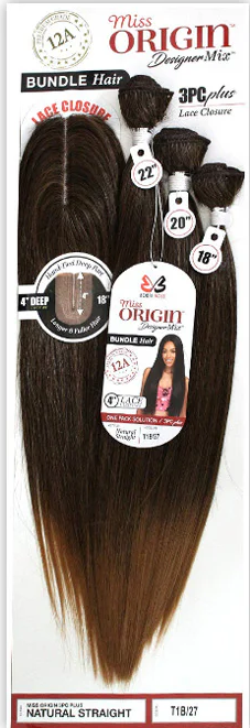 BB Miss origin Designer Mix 12A 3pcs Bundle with Lace closure