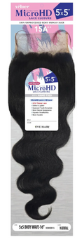 EVE Veloce 5X5 Micro HD Closure Body Wave 14" - Natural Black