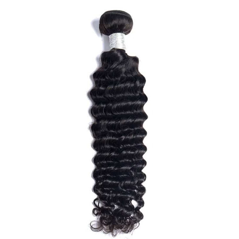 Raw Hair- Unprocessed Human Hair Hair Deep Wave 12 Inch Natural Color