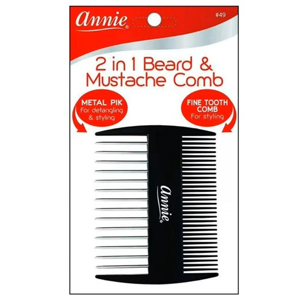 Annie 2-in-1 Beard & Mustache Comb #0049