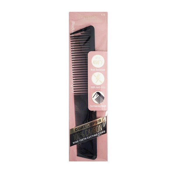 Annie 100% Carbon Dual Taper Wide Teeth Cutting Comb #178
