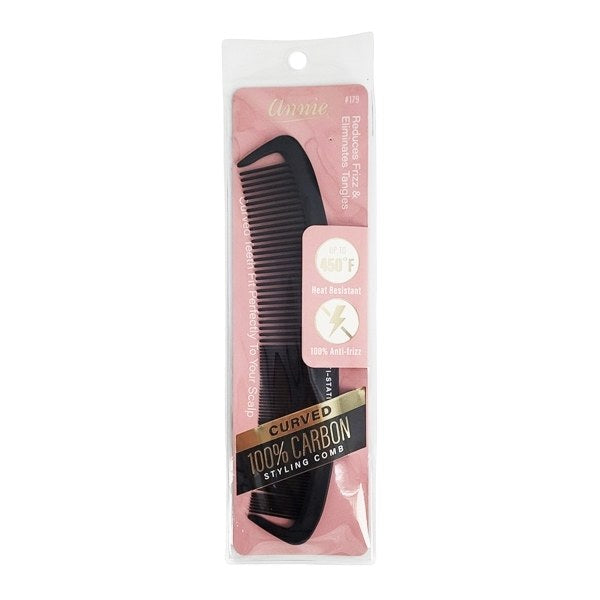 Annie 100% Carbon Curved Styling Comb #179