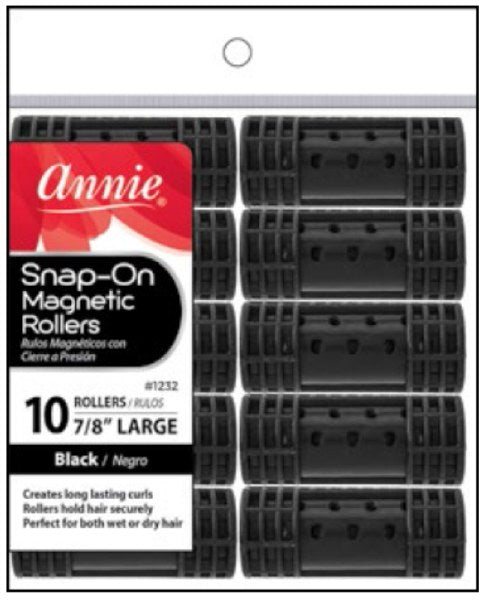 Annie Snap-On Magnetic Rollers - Large - 10 ct- #1232