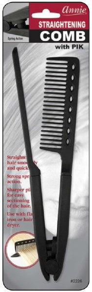 Annie Straightening Comb with Pik Spring Action #2226