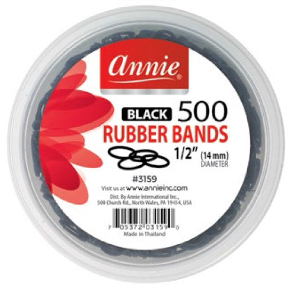 Annie Rubber Bands 500ct #3159 - Black
