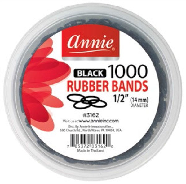 Annie Rubber Bands 1000ct #3162 - Black