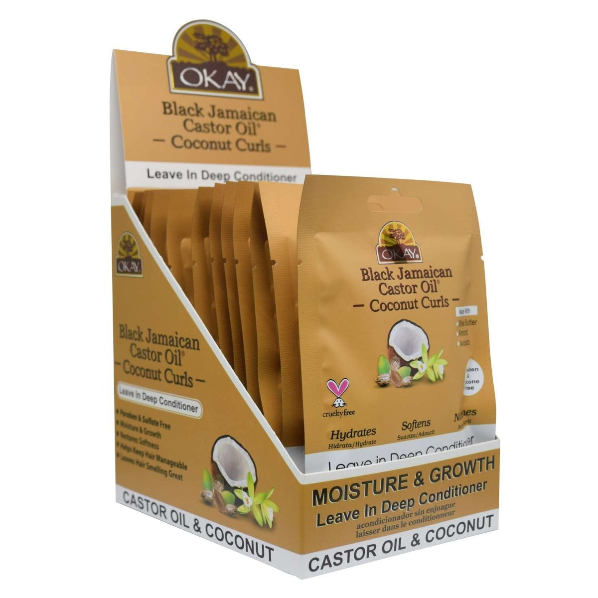 Okay Black Jamaican Castor Oil  Coconut Leave In Conditioner