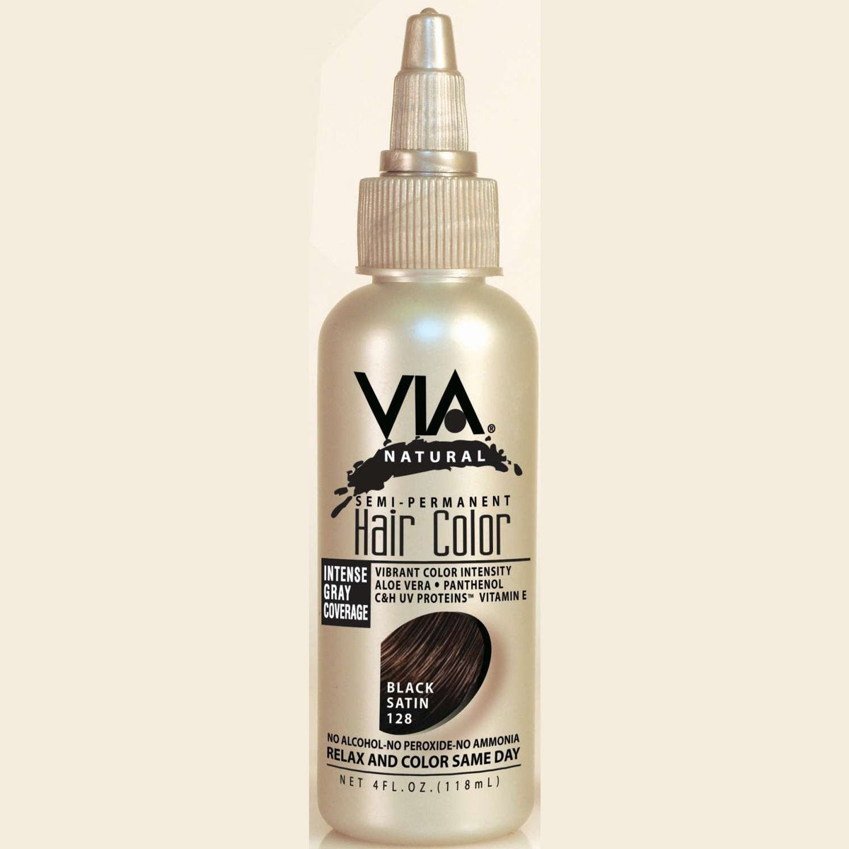Via Natural Hair Color 128 Black Satin